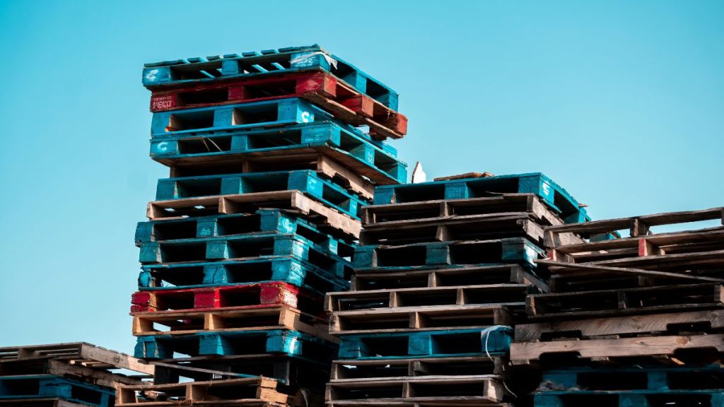 refurbished pallets stacked for warehouse use Penrith